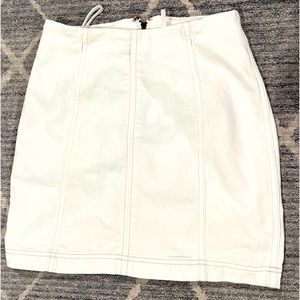 Free People White Denim Skirt